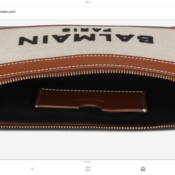 Balmain B-Army Canvas Pouch-On-Chain Beige - Picture 6 of 16